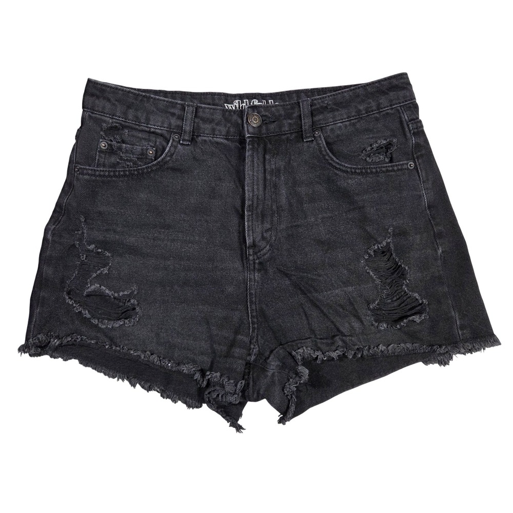 Wild Fable Womens Distressed High Rise Denim Shorts Black Size 6 Raw Hem Cut Off
